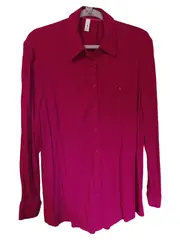 Vorschaubild 1 von Damen Bluse Hemd Gr. 46 Rot Casual Langarm Viskose