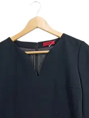 Vorschaubild 3 von Damen Etuikleid Schwarz Gr. 34 V-Ausschnitt Langarm Business