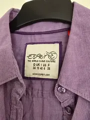 Vorschaubild 6 von Damen Hemdbluse Lila Gestreift Gr. 36/S Baumwolle Klassisch