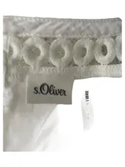 Vorschaubild 3 von Damen Bluse Kurzarm Viskose Lochmuster Weiß Gr. 34/XS