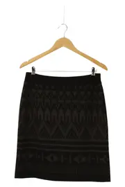 Vorschaubild 1 von A-Linienrock Damen Gr. 34/XS Schwarz Grafisch Midirock
