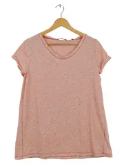 Vorschaubild 1 von Damen T-Shirt Gr. 42/XL Rosa Casual Meliert Kurzarm