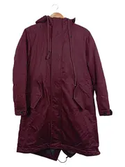 Vorschaubild 1 von Herren Parka Jacke Kapuze Bordeaux Gr. S Wolle Wintermantel