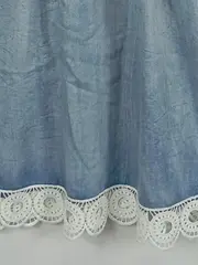 Vorschaubild 4 von Freizeitkleid Gr. 134 Blau Strukturmuster Rüschen Spitze Baumwolle