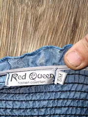 Vorschaubild 5 von Freizeitkleid Gr. 134 Blau Strukturmuster Rüschen Spitze Baumwolle