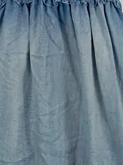 Vorschaubild 3 von Freizeitkleid Gr. 134 Blau Strukturmuster Rüschen Spitze Baumwolle