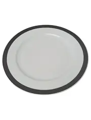 Vorschaubild 1 von Essteller Porzellan Weiß mit schwarzem Rand 26 cm