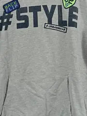 Vorschaubild 2 von Kapuzenpullover Hoodie Kinder Gr. 158 Grau Baumwolle Schriftzug Freizeit