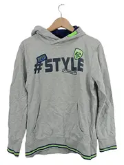 Vorschaubild 1 von Kapuzenpullover Hoodie Kinder Gr. 158 Grau Baumwolle Schriftzug Freizeit