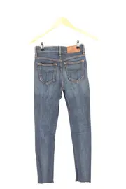 Vorschaubild 2 von Damen Jeans Slim Fit Skinny Blau W26 High Waist Fransen Saum