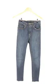 Vorschaubild 1 von Damen Jeans Slim Fit Skinny Blau W26 High Waist Fransen Saum