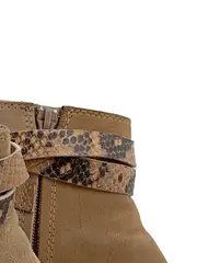 Vorschaubild 4 von Damen Stiefeletten Gr. 38 Beige mit Schlangenmuster-Detail Modisch