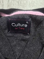 Vorschaubild 3 von der Trend Herren Pullover V-Ausschnitt Grau Baumwolle Gr. XL