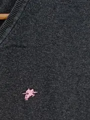 Vorschaubild 2 von der Trend Herren Pullover V-Ausschnitt Grau Baumwolle Gr. XL