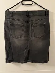 Vorschaubild 3 von Damen Jeansrock Gr. 40 Grau Casual Midirock