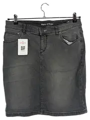 Vorschaubild 1 von Damen Jeansrock Gr. 40 Grau Casual Midirock