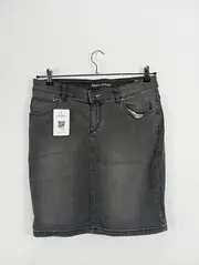 Vorschaubild 2 von Damen Jeansrock Gr. 40 Grau Casual Midirock