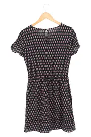 Vorschaubild 2 von Damen Freizeitkleid Gr. 38/M Schwarz Casual Vintage Blumenmuster Kurzarm