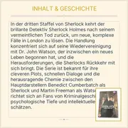 Vorschaubild 4 von Sherlock Staffel 3 DVD Benedict Cumberbatch Martin Freeman Deutsch Eng