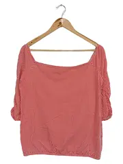 Vorschaubild 1 von EDC Bluse Damen Rot Gestreift 3/4 Arm Baumwolle Gr. 40/L