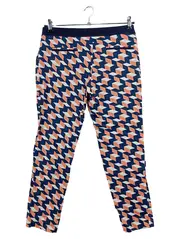 Vorschaubild 2 von Damen Stoffhose L 40 Blau Grafisch Muster Casual Modern