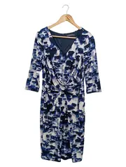 Vorschaubild 1 von Damen Freizeitkleid Gr. 40/L Mehrfarbig Abstrakt Wickel-Optik