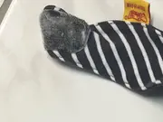 Vorschaubild 4 von Baby Lätzchen Halstuch blau gestreift mit Teddy Applikation