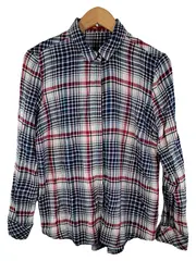 Vorschaubild 1 von Damen Bluse Karohemd Gr. 34 XS Flanell Mehrfarbig Langarm