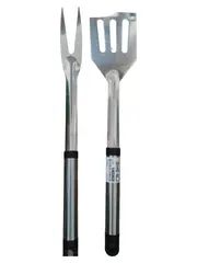Vorschaubild 1 von Grillbesteck 2tlg Edelstahl Fleischgabel Pfannenwender Silber Outdoor