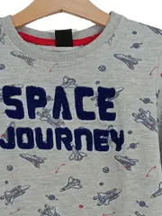 Vorschaubild 2 von Kinder Pullover Space Journey Gr. 110 Grau Weltraum