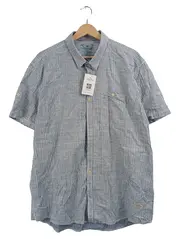 Vorschaubild 1 von Herren Freizeithemd Kurzarm gestreift Blau Gr. 54 XXL