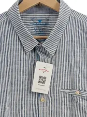 Vorschaubild 3 von Herren Freizeithemd Kurzarm gestreift Blau Gr. 54 XXL