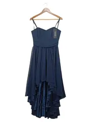 Vorschaubild 1 von Abendkleid Damen Gr. 38 Blau Elegant Midikleid Ärmellos