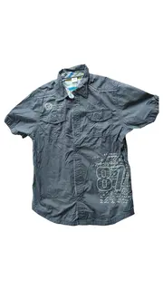 Vorschaubild 1 von Freizeithemd Kinder Jungen Hemd Grau Gr. 152 Baumwolle Kurzarm Casual