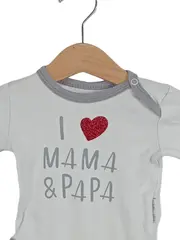 Vorschaubild 2 von Baby Body Ich liebe Mama & Papa weiß Gr. 68