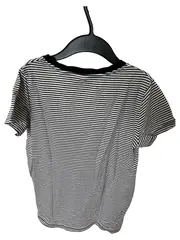 Vorschaubild 3 von Damen T-Shirt gestreift V-Ausschnitt Baumwolle Gr. 36/S Weiß