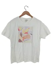 Vorschaubild 1 von Damen T-Shirt Gr. 40 L Weiß mit Blumenmuster Print Kurzarm