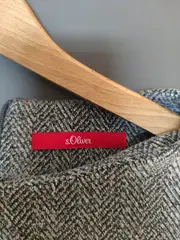 Vorschaubild 3 von Damen Pullover Grau Fischgrätenmuster Gr. 42 XL Langarm