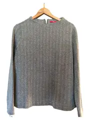 Vorschaubild 1 von Damen Pullover Grau Fischgrätenmuster Gr. 42 XL Langarm