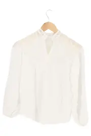 Vorschaubild 2 von Damen Bluse 32/XXS Weiß Elegant Stickerei Langarm