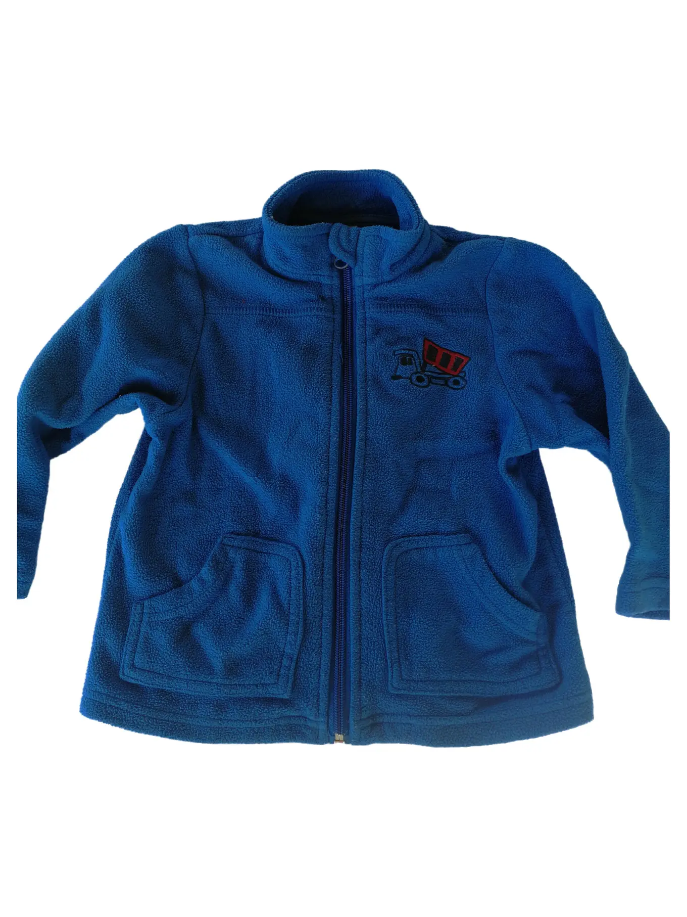 PAPAGINO Fleecejacke Kinder Blau Gr. 92 Uni Reißverschluss Stickerei