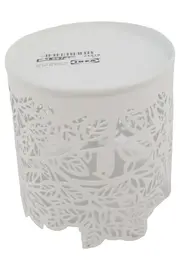 Vorschaubild 2 von Übertopf Weiß Metall Blätter Lochmuster Modern Pflanztopf 8cm