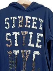 Vorschaubild 3 von Kinder Kapuzenpullover Street Style NYC Blau Gr. 130x1440
