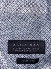 Vorschaubild 5 von MAN Herren Business Hemd Slim Fit Gr. M Blau Leinen Geometrisch