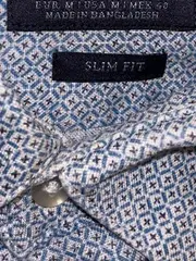 Vorschaubild 6 von MAN Herren Business Hemd Slim Fit Gr. M Blau Leinen Geometrisch
