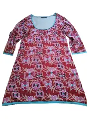 Vorschaubild 1 von Damen Freizeitkleid Gr. M Rot Blumenmuster Farbenfroh