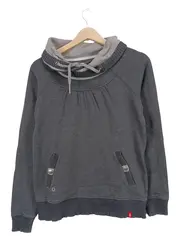 Vorschaubild 1 von Damen Sweatshirt Stehkragen Grau Gr. M Baumwolle