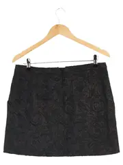 Vorschaubild 2 von Damen Minirock Gr. 40 Schwarz Elegant Wollmix Strukturmuster