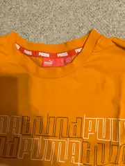 Vorschaubild 2 von Kinder Langarmshirt Gr. 164 Orange Logo-Print Sportlich