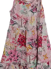 Vorschaubild 2 von Kinder Sommerkleid Gr. 122 Mehrfarbig Blumenmuster Bohemian
